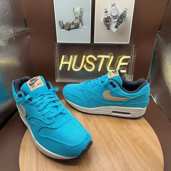 Nike Air Max 1 PRM Corduroy Baltic Blue/Sail White Men’s size 8